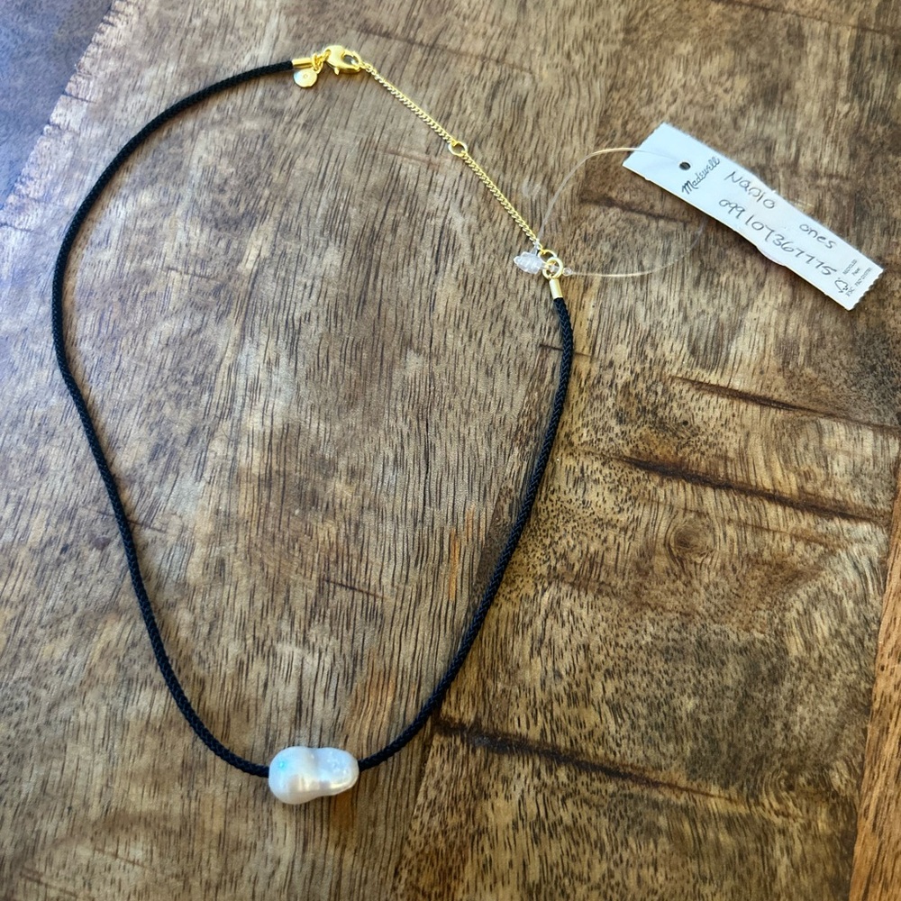 NWT madewell Organic Freshwater Pearl Cord Necklace - Picture 4 of 4